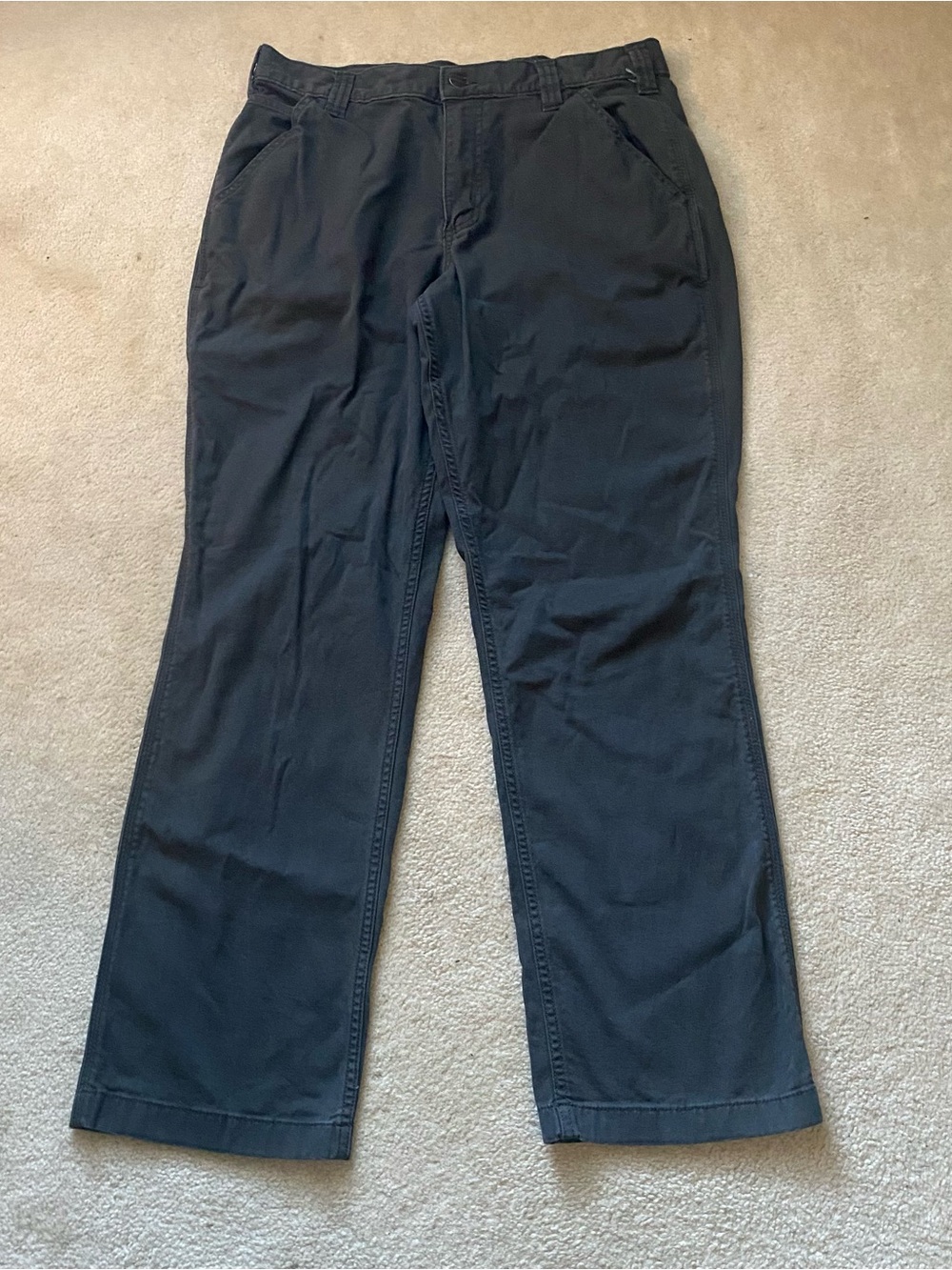 Carhartt Rugged Flex Relaxed Fit Canvas Work Pant Men’s Size 34x32 Black Jeans